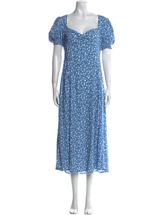 Reformation Floral Print Long Dress