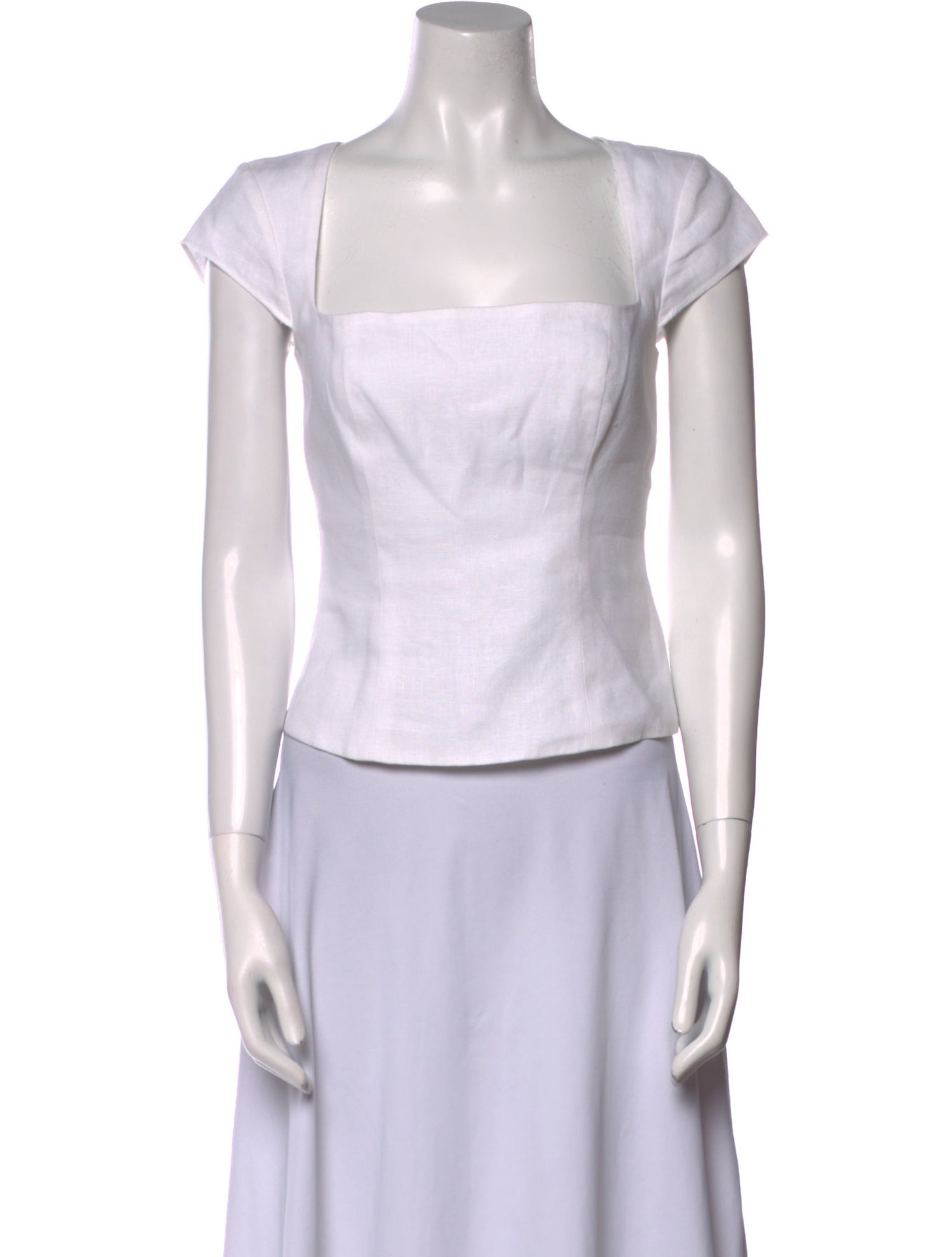 Reformation Linen Square Neckline Crop Top