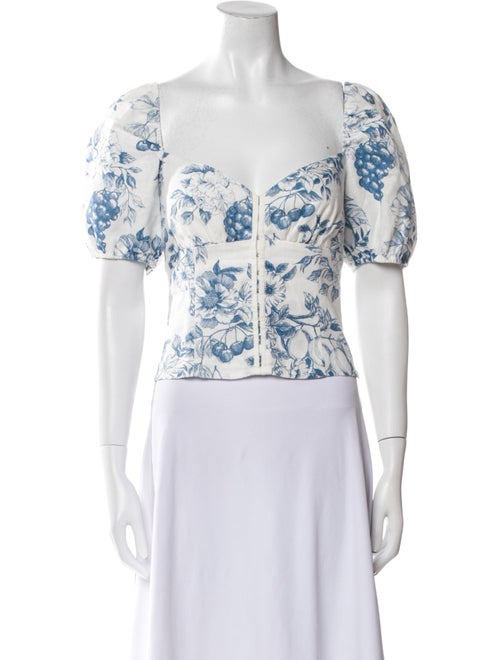 Reformation Linen Floral Print Crop Top