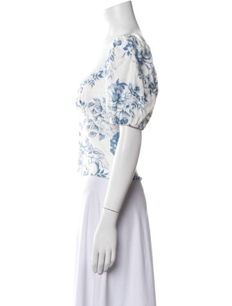 Reformation Linen Floral Print Crop Top