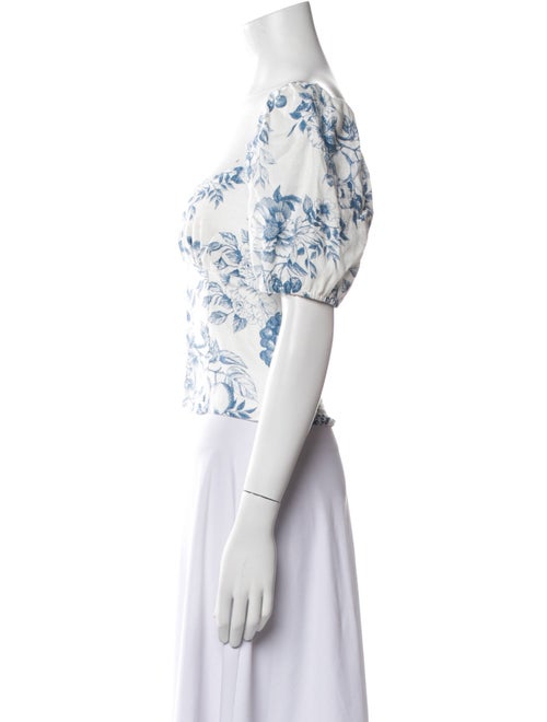 Reformation Linen Floral Print Crop Top