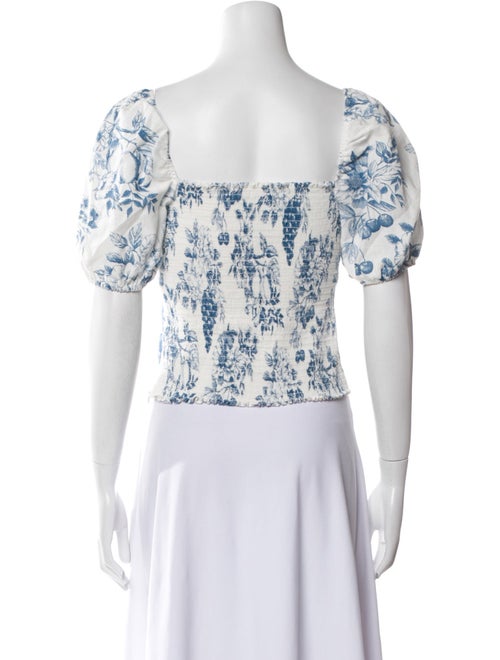 Reformation Linen Floral Print Crop Top