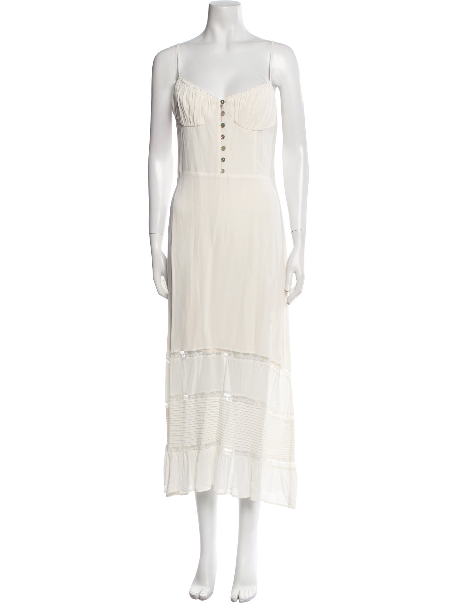 Reformation Square Neckline Midi Length Dress