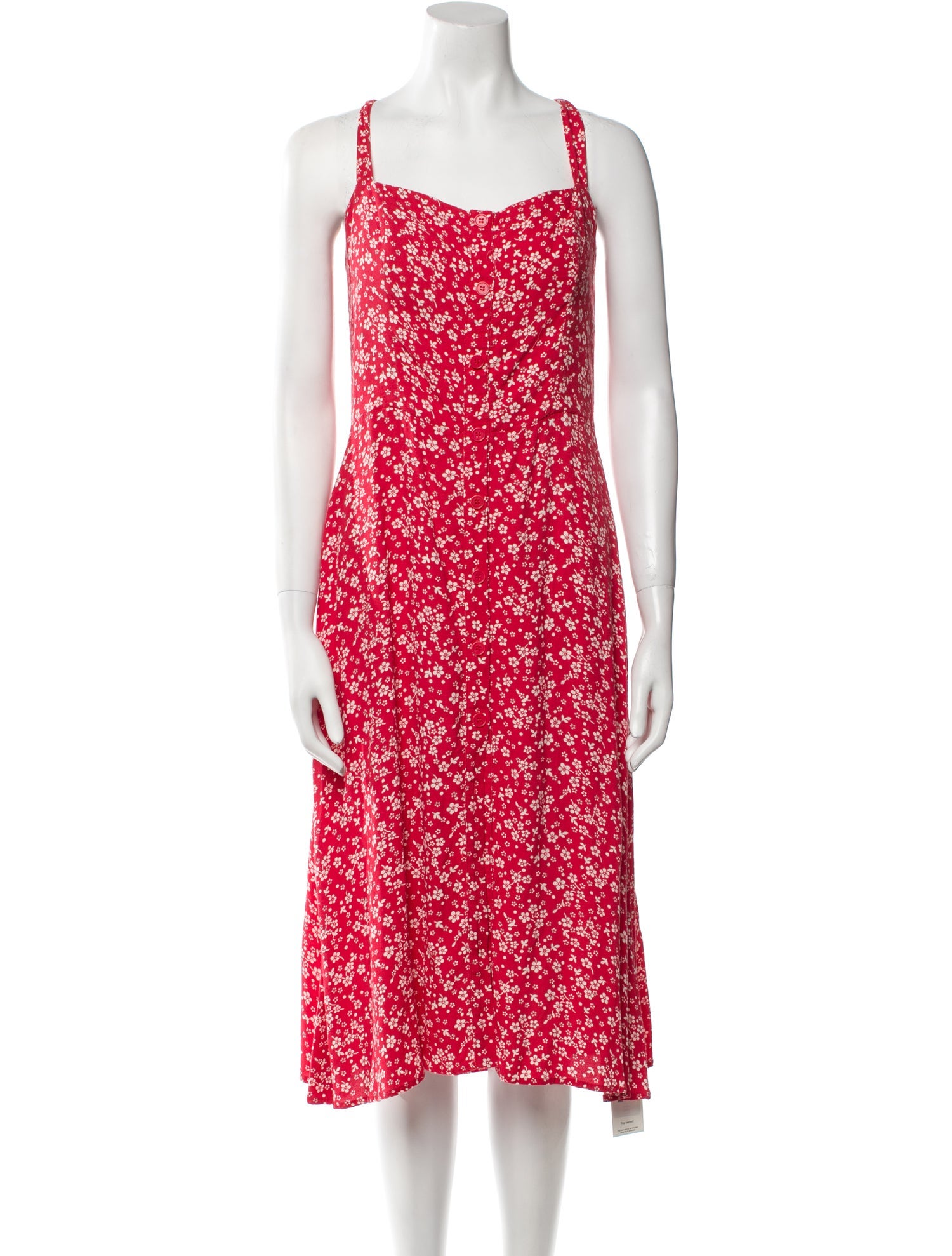 Reformation Floral Print Midi Length Dress