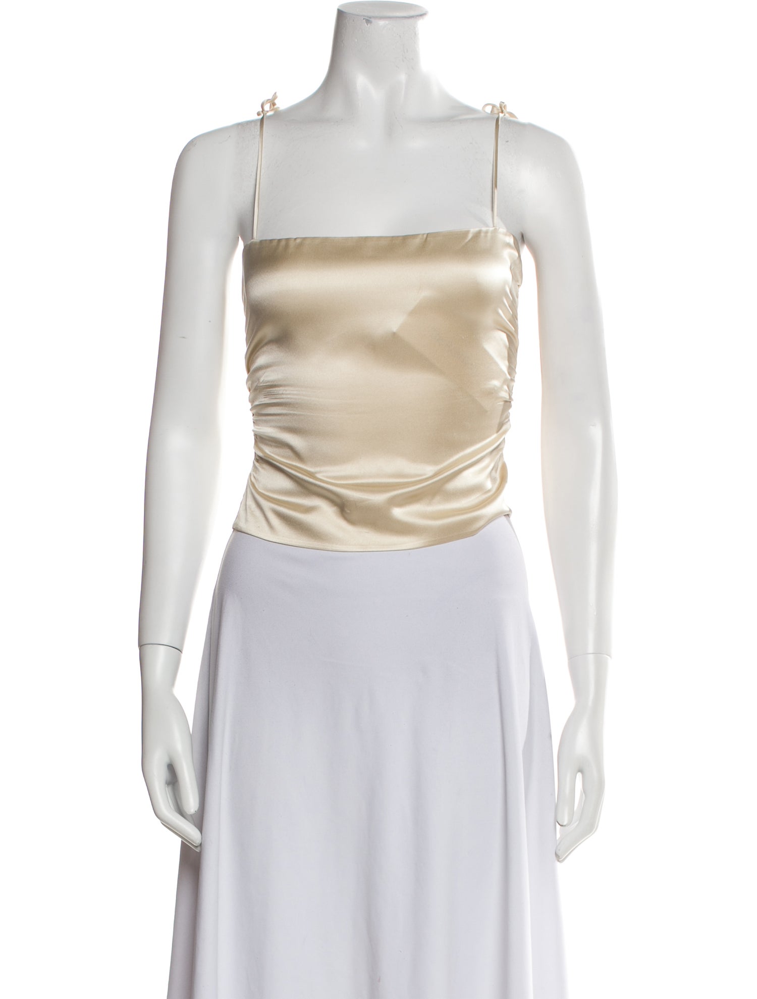 Reformation Silk Square Neckline Crop Top