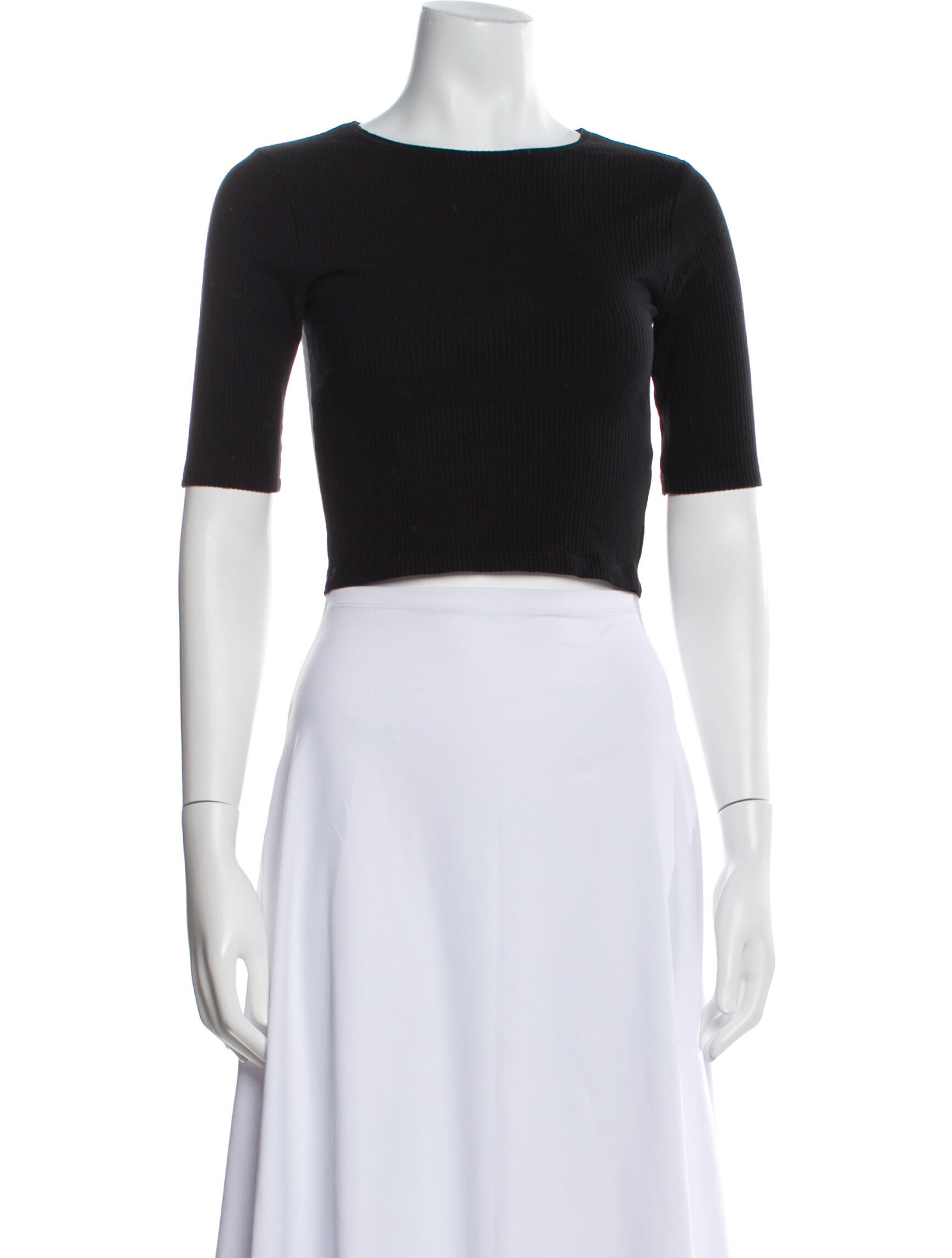 Reformation Bateau Neckline Short Sleeve Crop Top