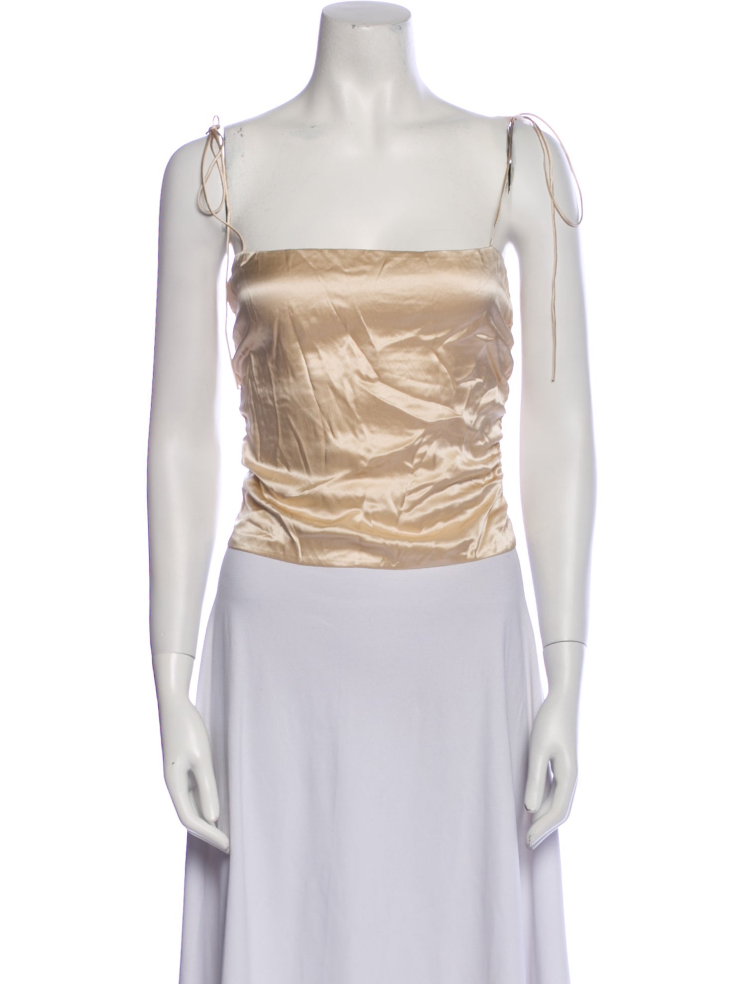 Reformation Silk Square Neckline Crop Top