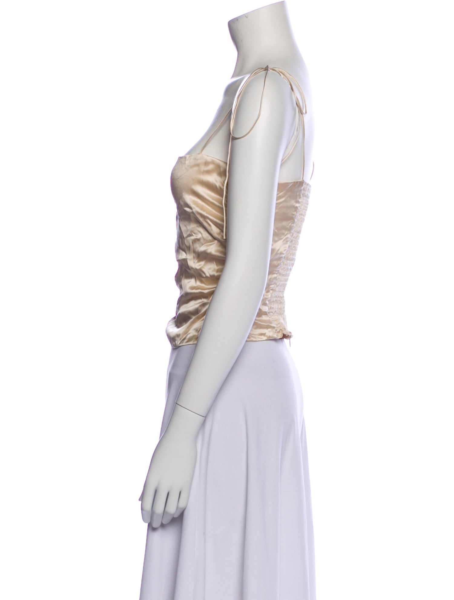 Reformation Silk Square Neckline Crop Top