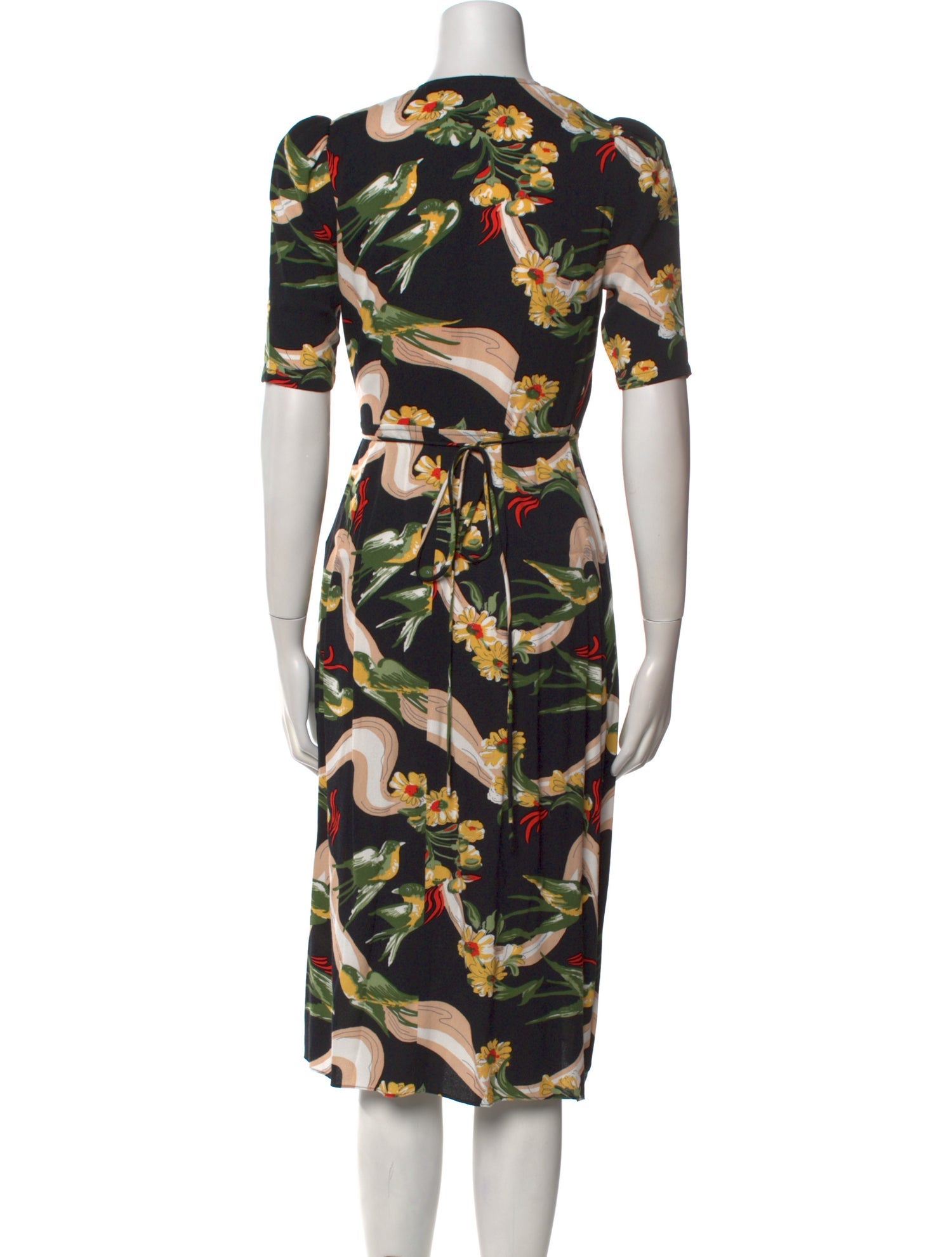 Reformation Floral Print Midi Length Dress