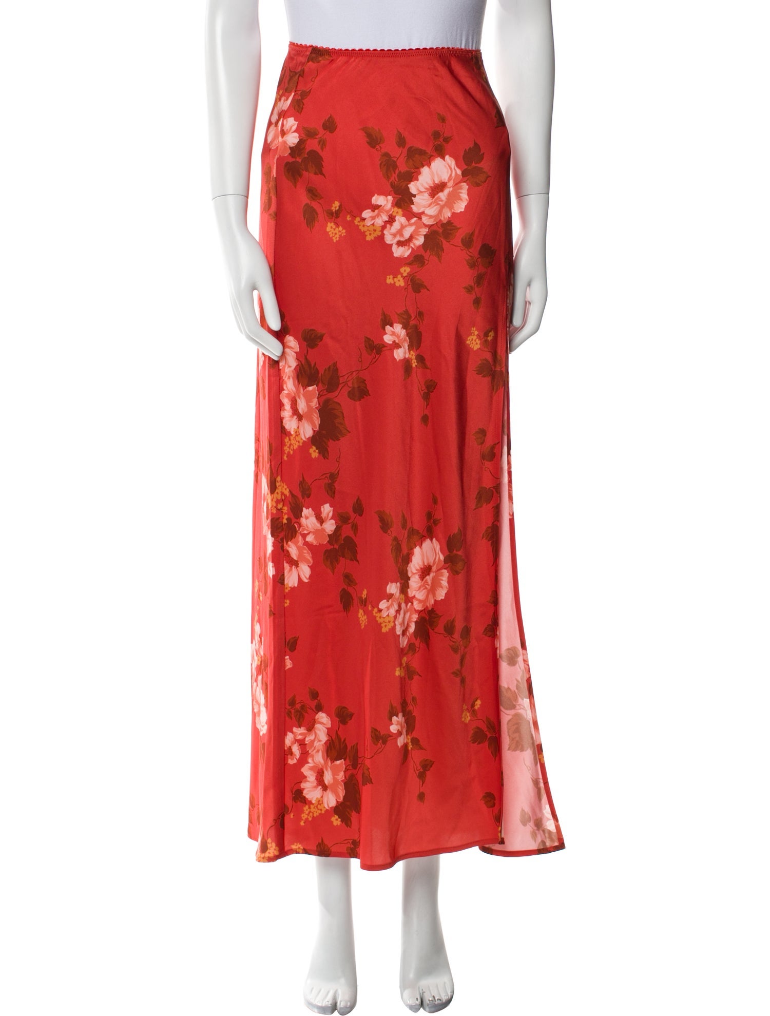 Reformation Silk Midi Length Skirt