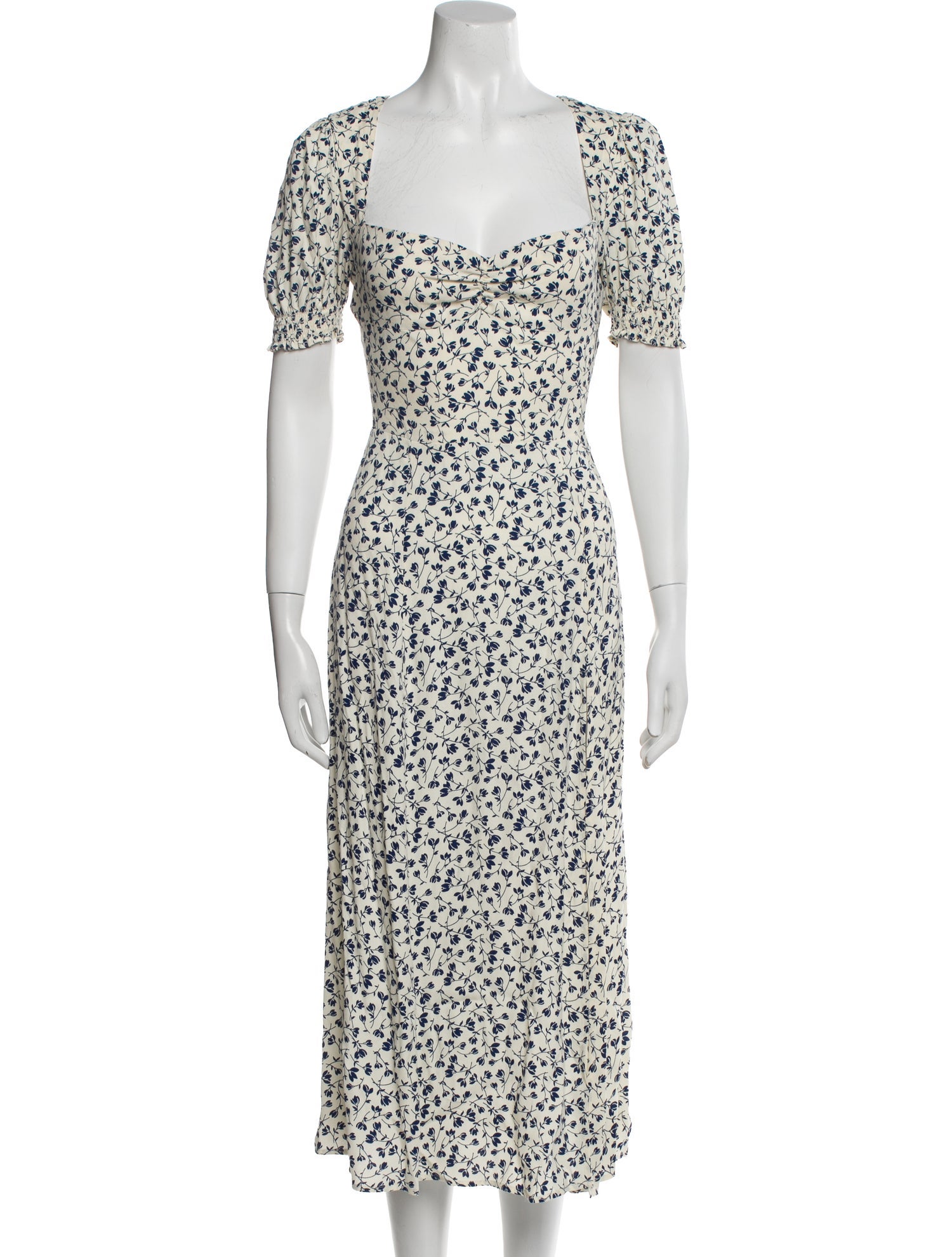 Reformation Floral Print Midi Length Dress