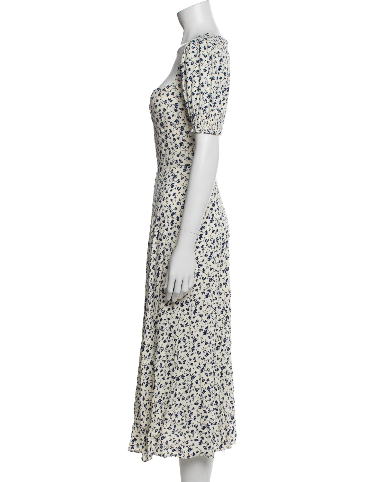 Reformation Floral Print Midi Length Dress