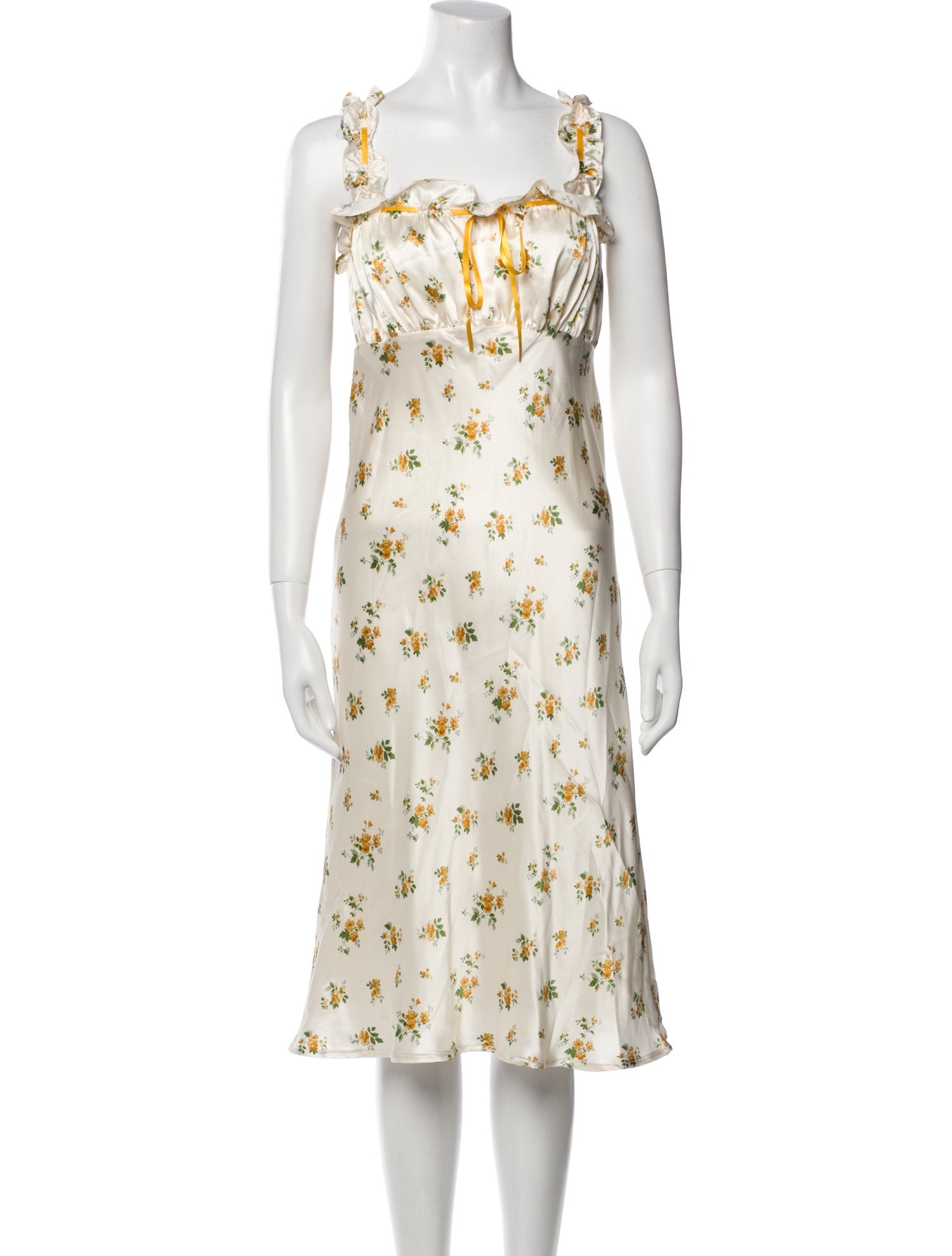 Reformation Floral Print Midi Length Dress