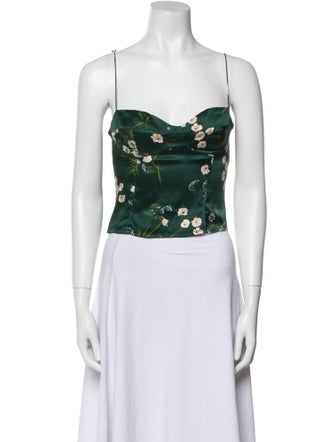 Reformation Silk Floral Print Crop Top