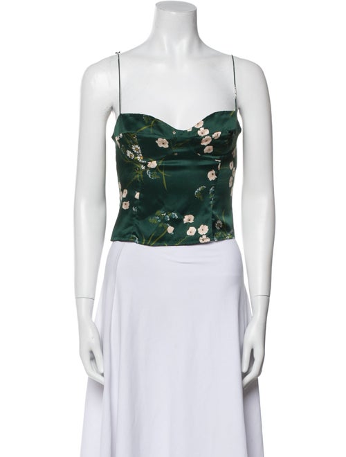 Reformation Silk Floral Print Crop Top