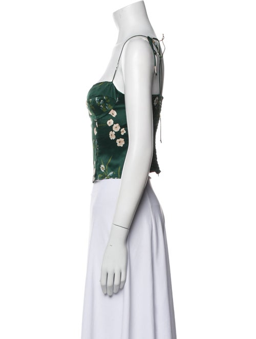 Reformation Silk Floral Print Crop Top