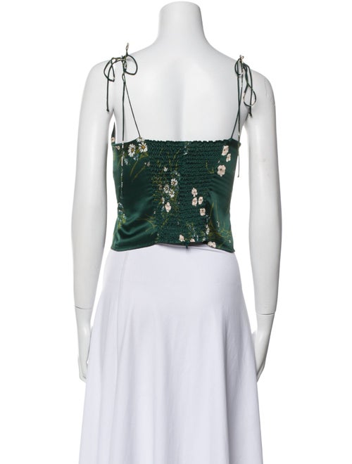 Reformation Silk Floral Print Crop Top