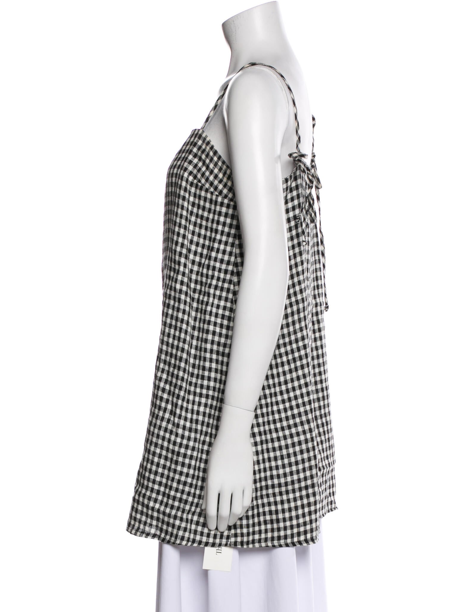 Reformation Linen Plaid Print Tunic