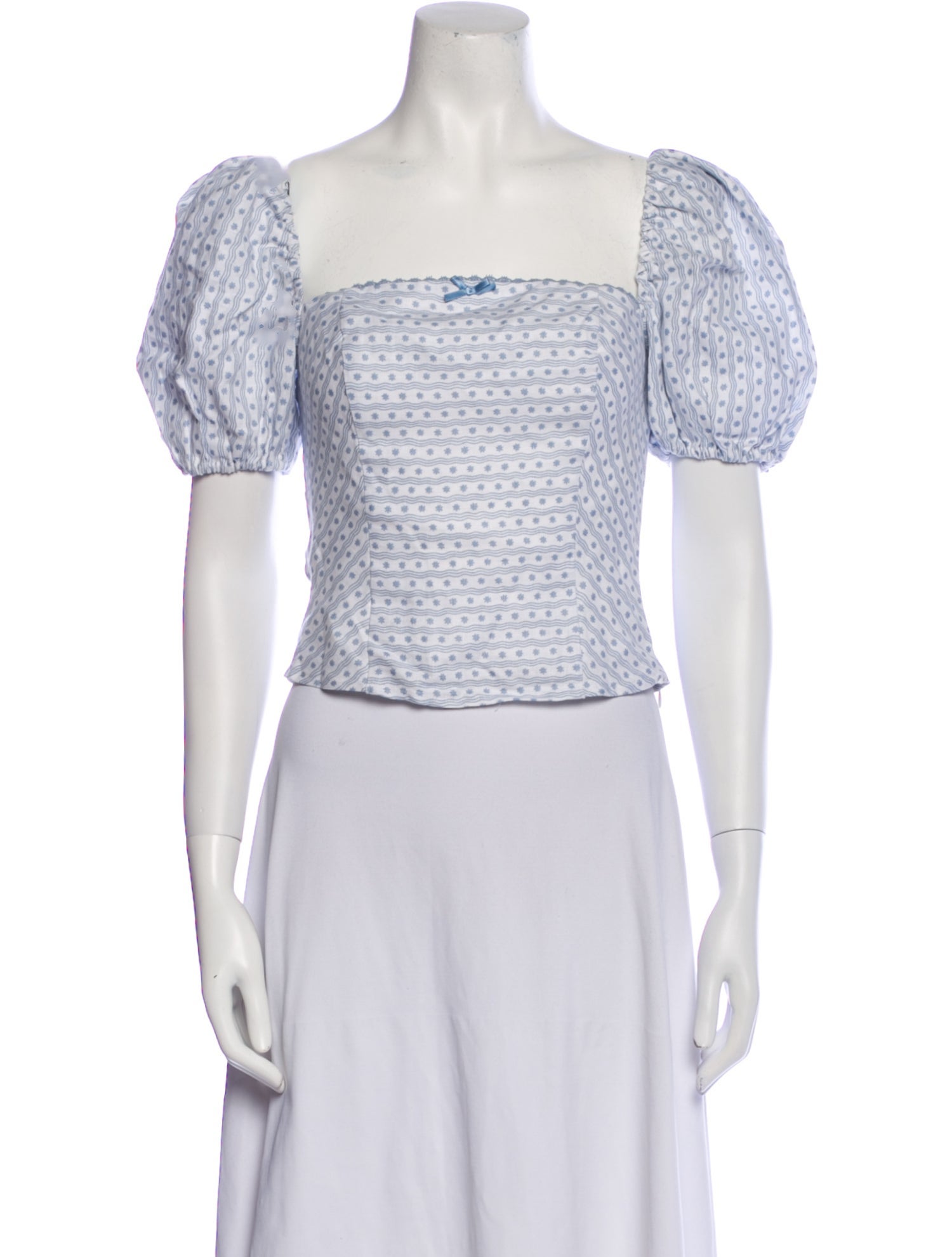 Reformation Linen Printed Crop Top