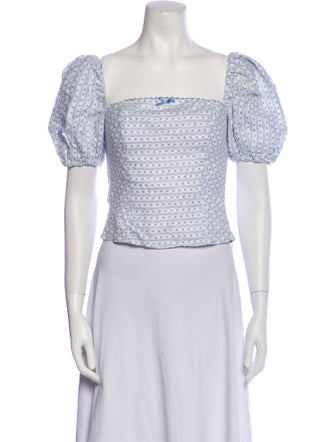 Reformation Linen Printed Crop Top