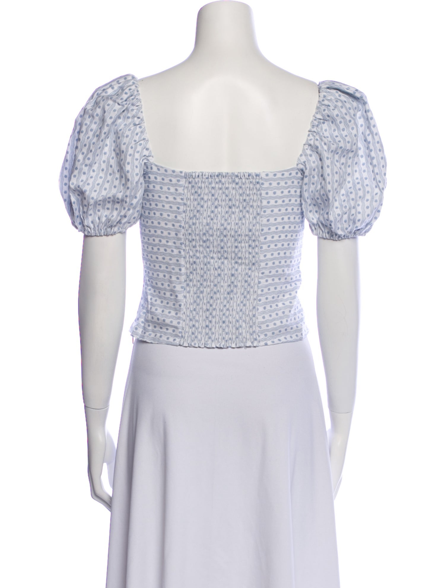 Reformation Linen Printed Crop Top