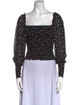 Reformation Linen Floral Print Crop Top