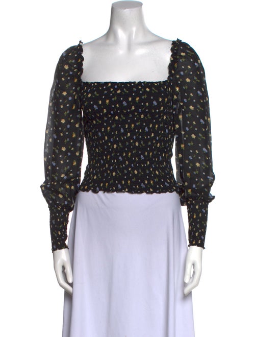 Reformation Linen Floral Print Crop Top