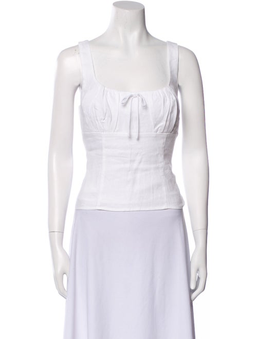 Reformation Linen Square Neckline Crop Top