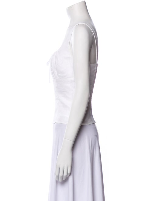 Reformation Linen Square Neckline Crop Top