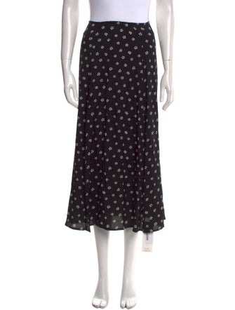 Reformation Floral Print Midi Length Skirt
