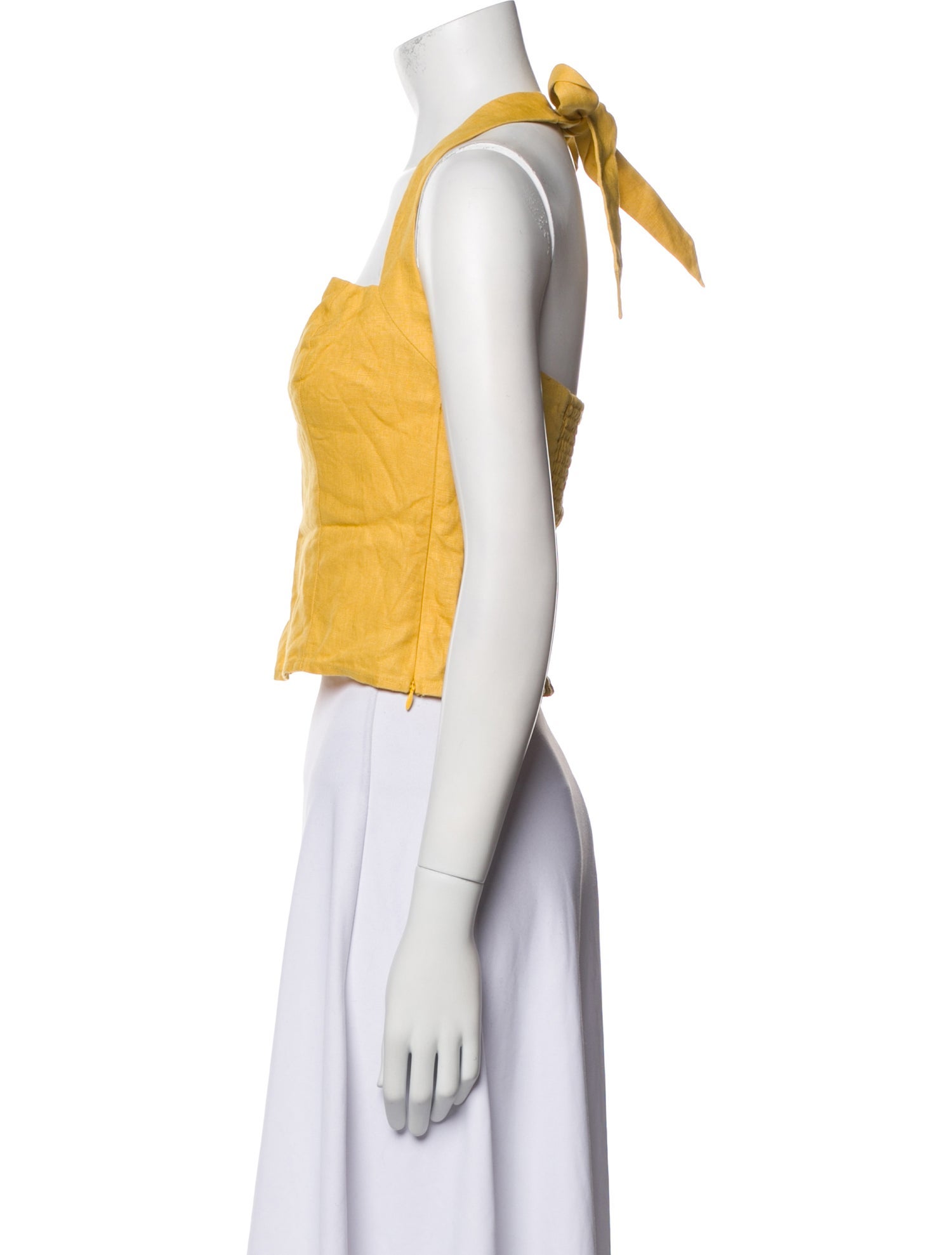 Reformation Linen Square Neckline Crop Top