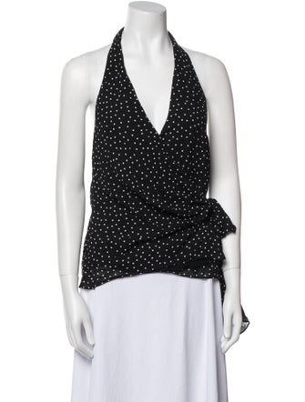 Reformation Polka Dot Print V-Neck Top