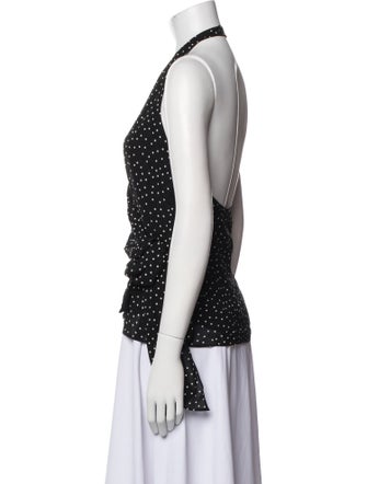 Reformation Polka Dot Print V-Neck Top