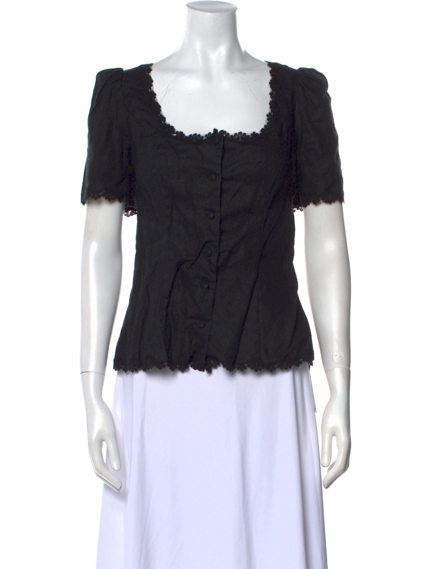 Reformation Linen Square Neckline Blouse