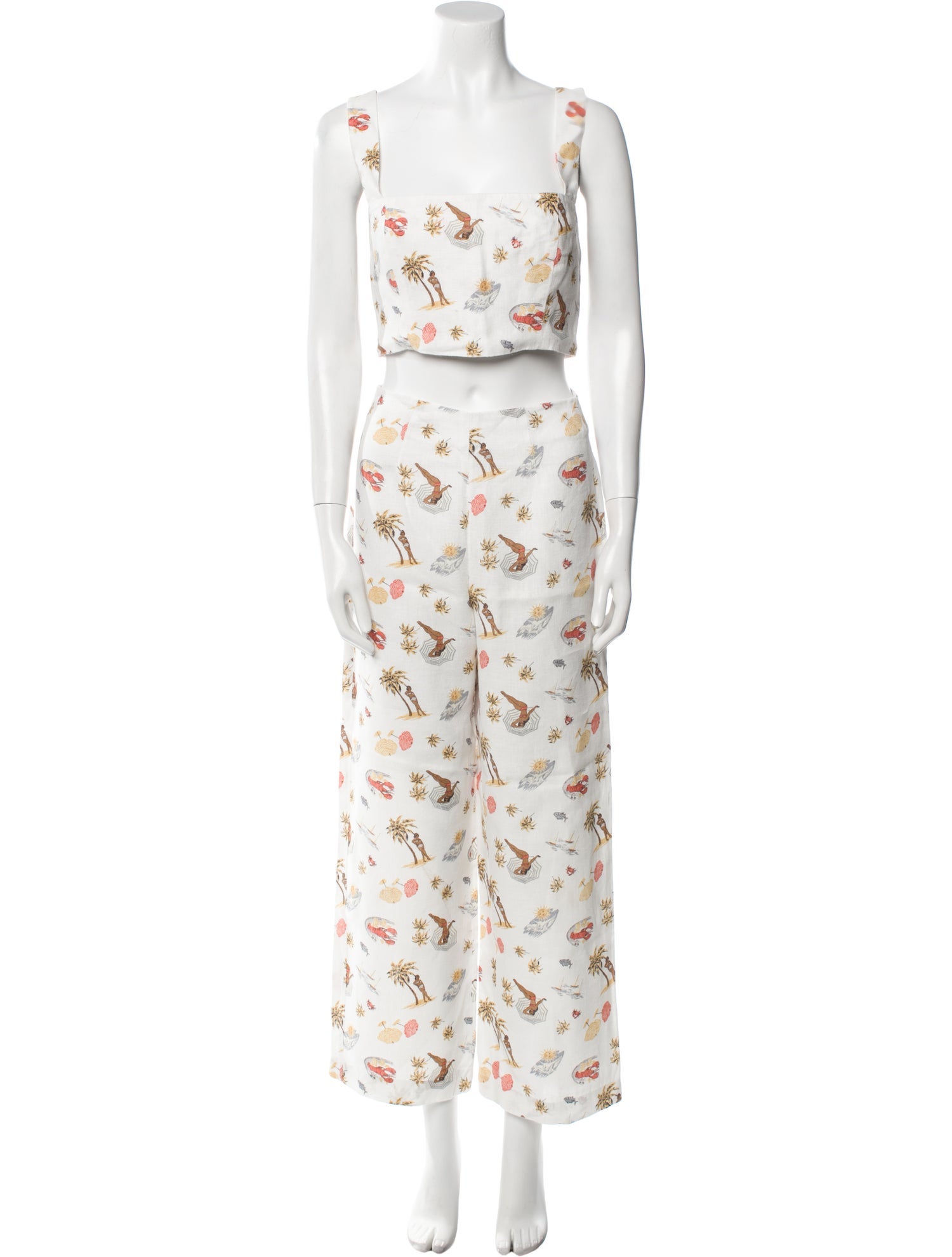 Reformation Linen Printed Pant Set