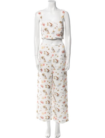 Reformation Linen Printed Pant Set