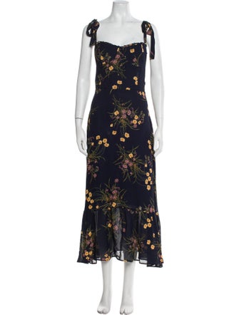 Reformation Floral Print Long Dress