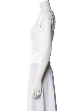 Reformation Linen Square Neckline Crop Top