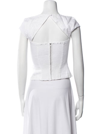 Reformation Linen Square Neckline Crop Top