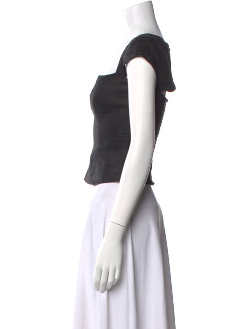 Reformation Linen Square Neckline Crop Top