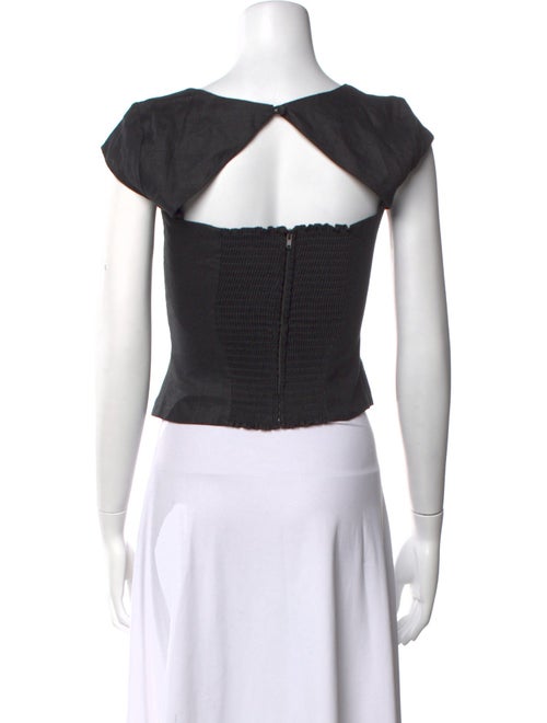 Reformation Linen Square Neckline Crop Top