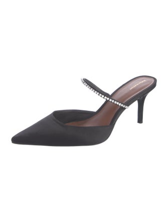 Reformation Satin Crystal Embellishments Mules