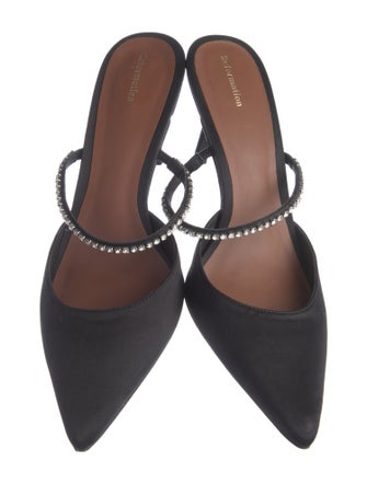 Reformation Satin Crystal Embellishments Mules
