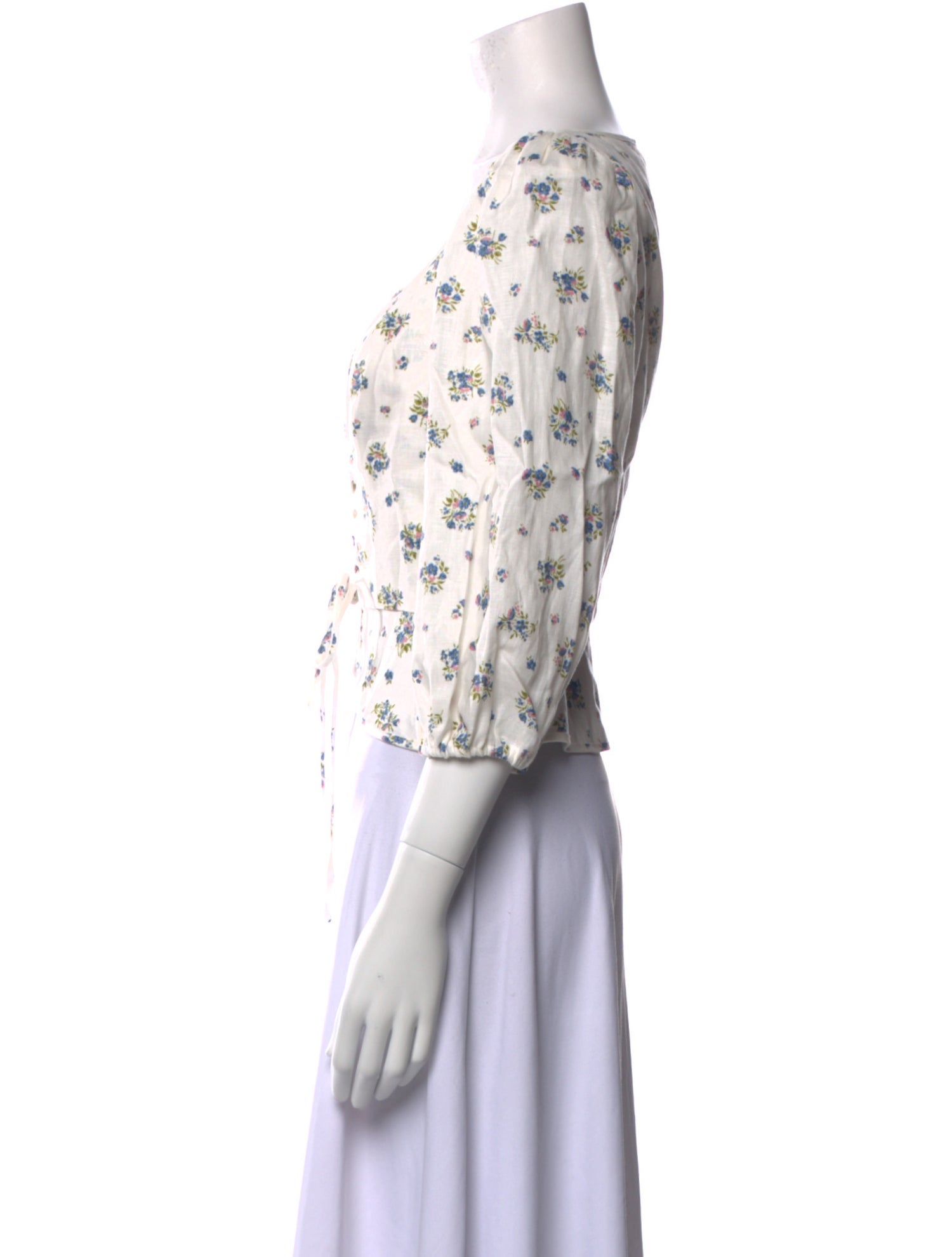 Reformation Linen Floral Print Crop Top