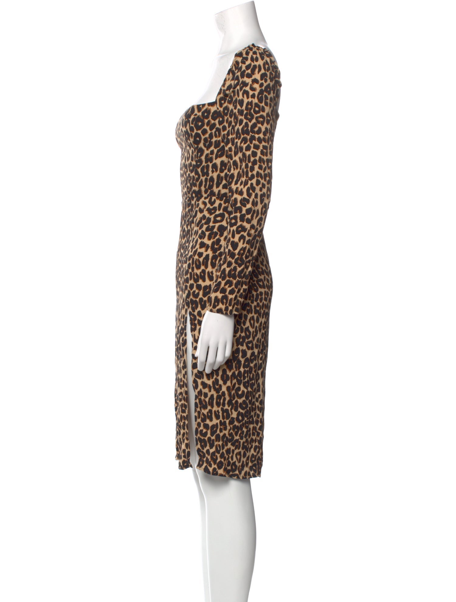 Reformation Animal Print Knee-Length Dress w/ Tags