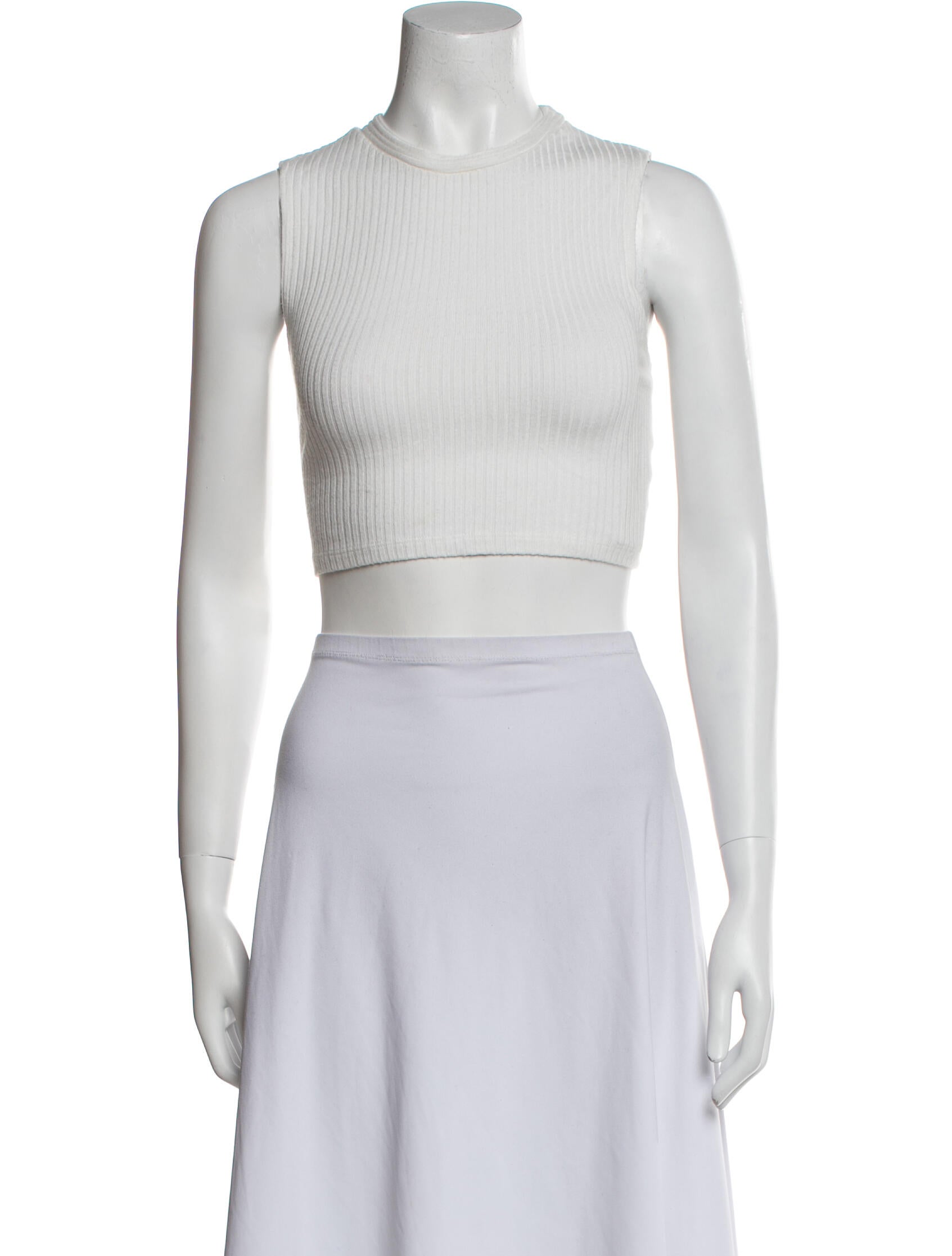 Reformation Crew Neck Sleeveless Crop Top