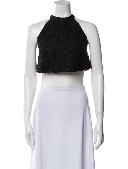 Reformation Silk Lace Pattern Crop Top