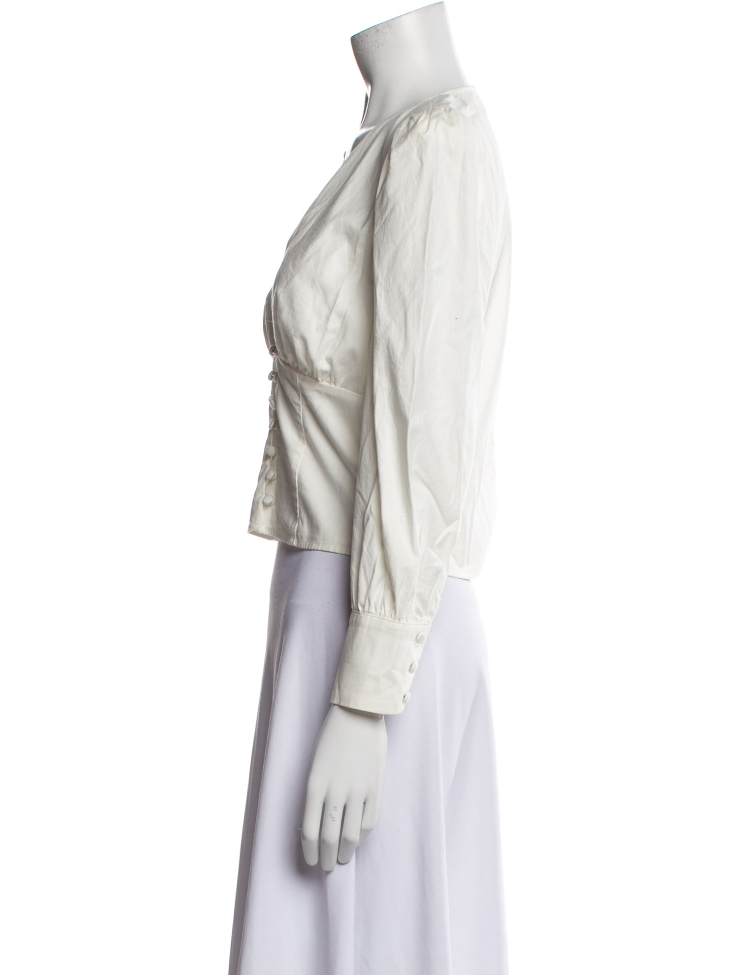 Reformation V-Neck Long Sleeve Crop Top