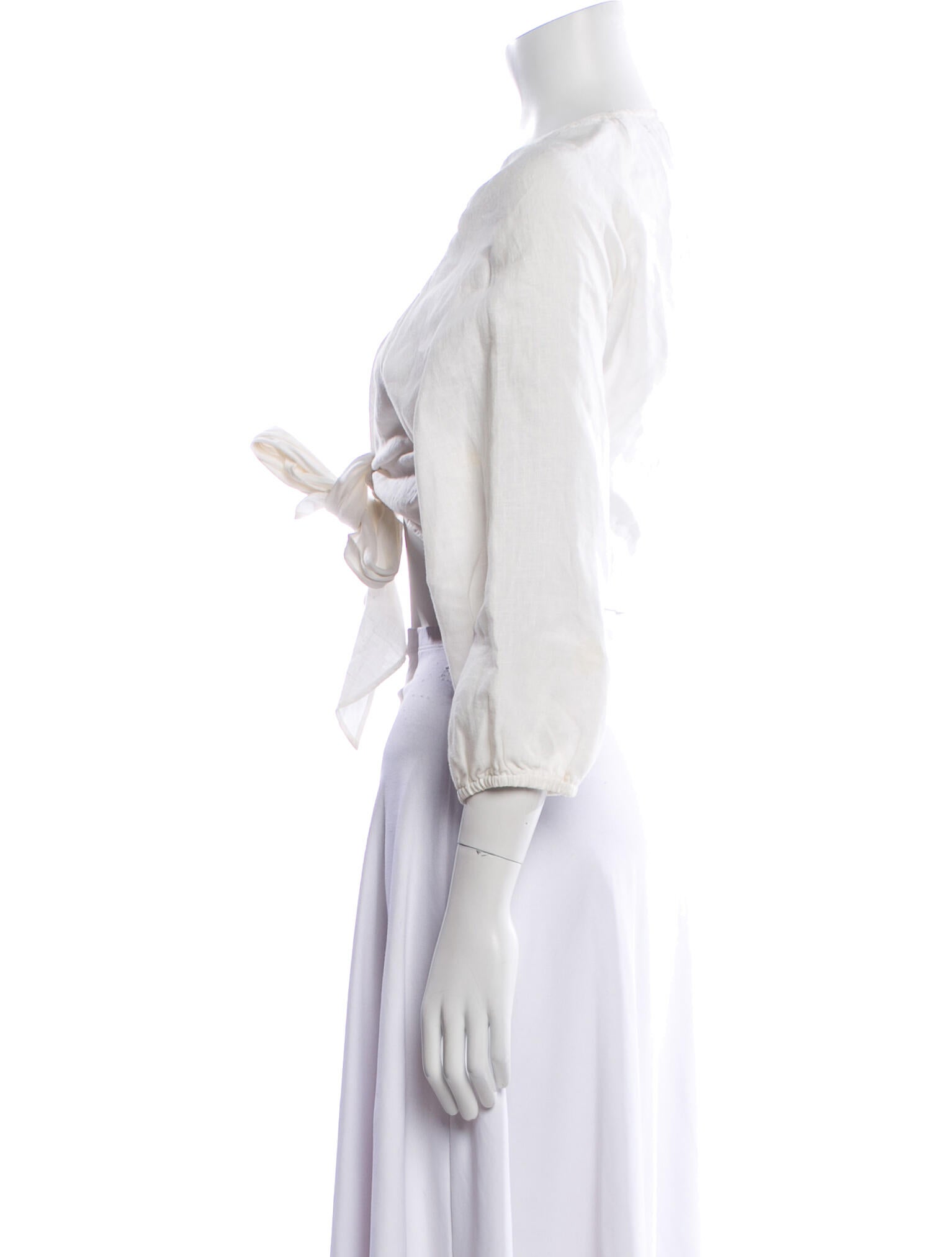 Reformation Linen V-Neck Crop Top