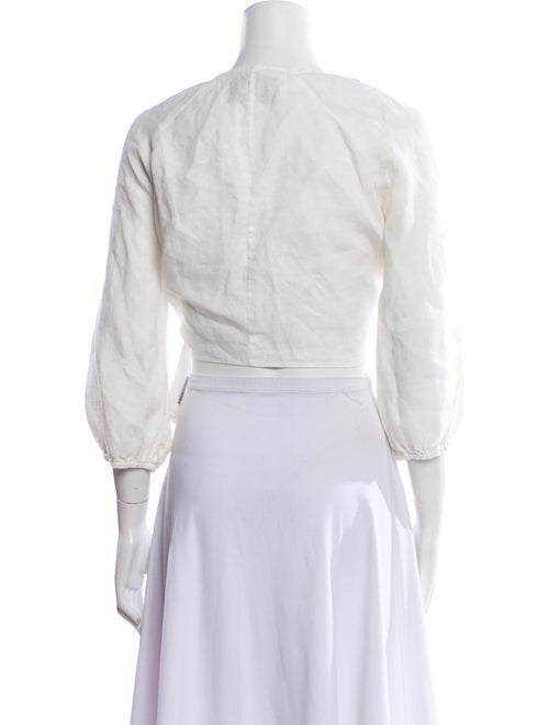 Reformation Linen V-Neck Crop Top